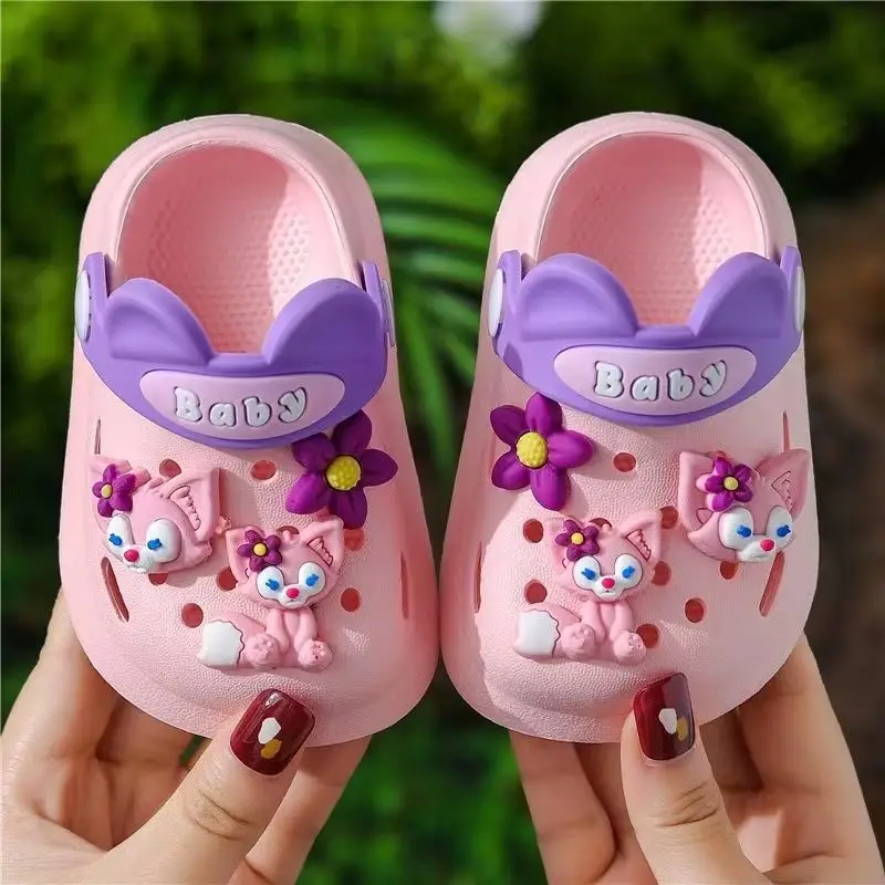 Disney scarpe Casual per bambini EVA LinaBell Summer Cartoon Cute Indoor Girls antiscivolo suola morbida pantofole Baotou scarpe bianche rosa