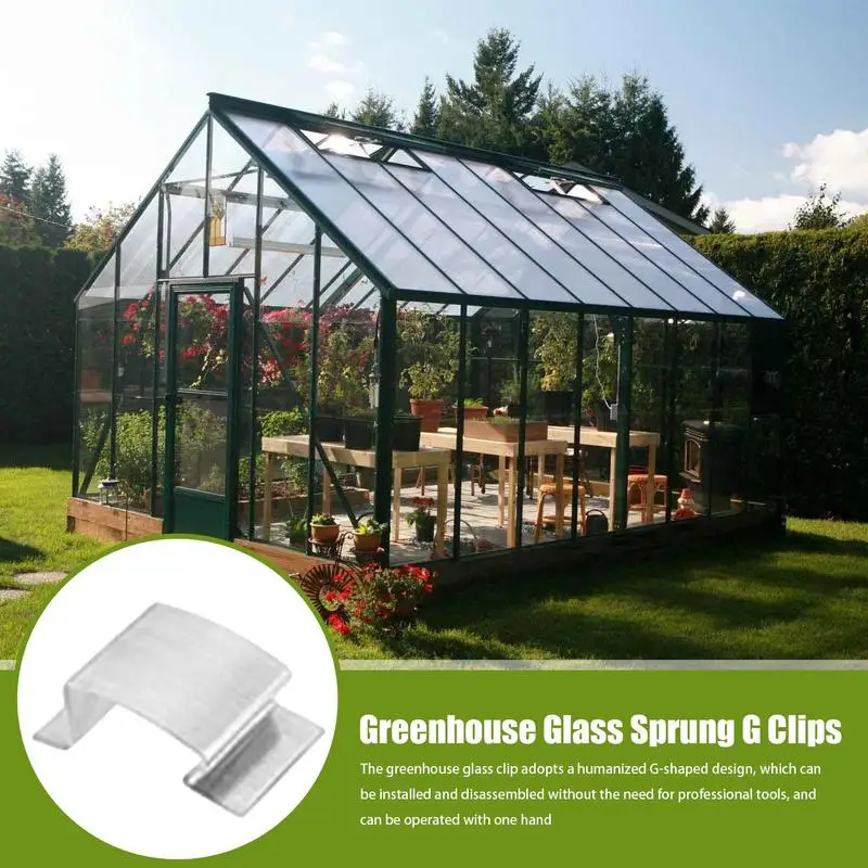 Greenhouse Panel Clips 25X Glass Panel Clips G-shaped Quick Release Rust-Proof Stainless Reusable Fastener For Pool Cover Craft
