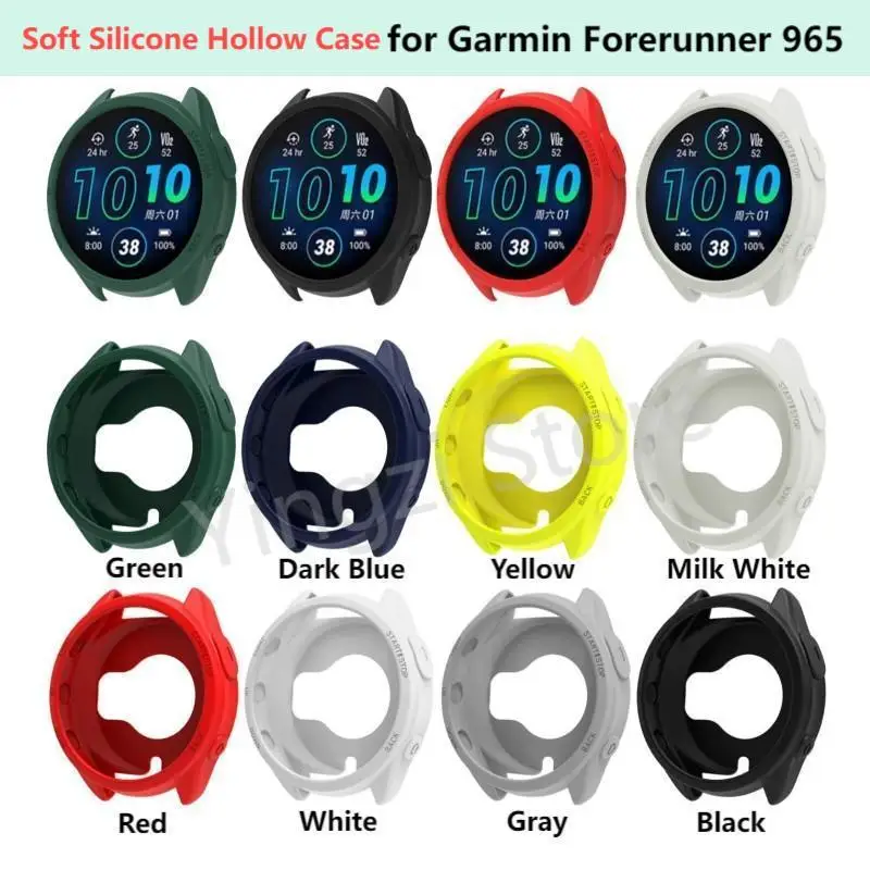 Capa oca de silicone macio para garmin forerunner 965 pulseira de relógio inteligente protetor de para garmin forerunner965 acessórios de concha