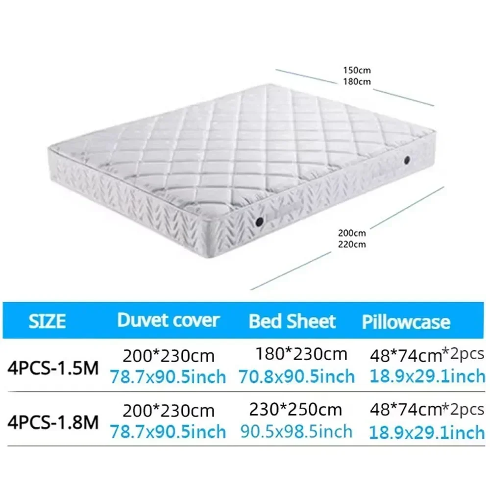 4PCS/set Thick Solid Color Velvet Duvet Cover Winter Warmth Bedding Set Double Quilt Cover Twin Queen King Comforter Cover