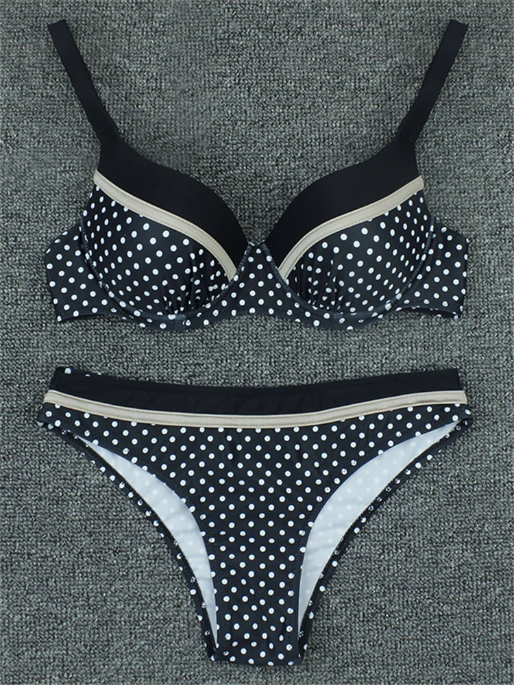 Bikini 2023 New Swimwear Women Dot High Waist Swimsuit Push Up Bikinis Set Two Piece Swimming For Bathing Suit Biquini Beachwear