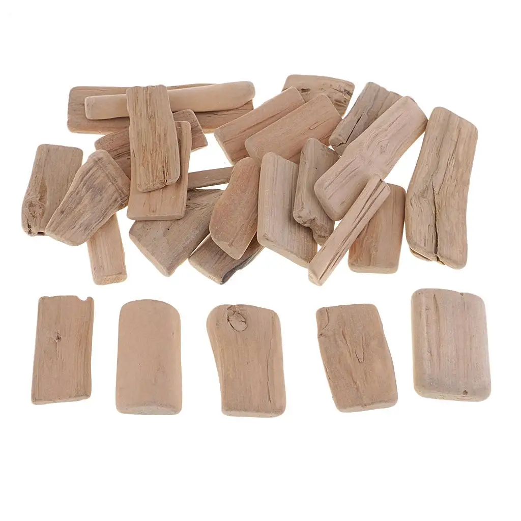 Natural Wooden Pieces Craft Blocks Wood Slices Rustic Wood Decoration for Home Table Ornaments Art Projects