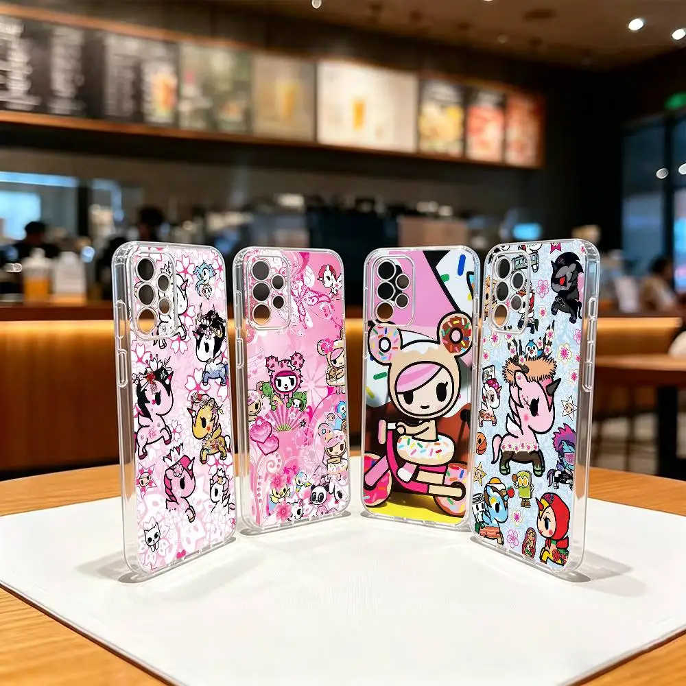Cartoon  Lichee leather pattern  Transparent TPU Shockproof Protection Phone Case For Samsung S 25,24,23,22,30,21,10,9,Ultra,Plu