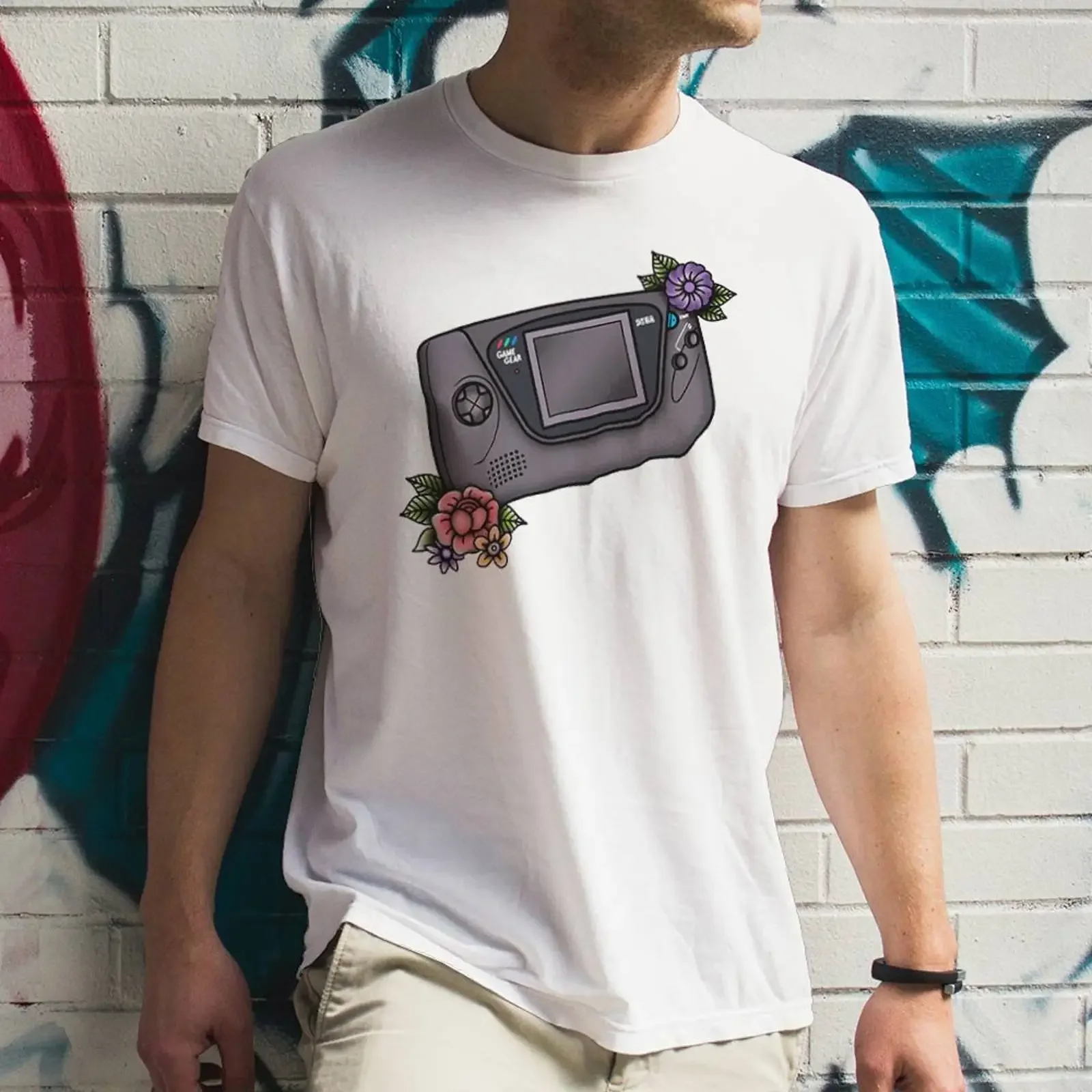 Game Gear T shirt Retro Handheld Classic Gaming Old Console vintage Washed homme Versatile streetwear fashion Stretched