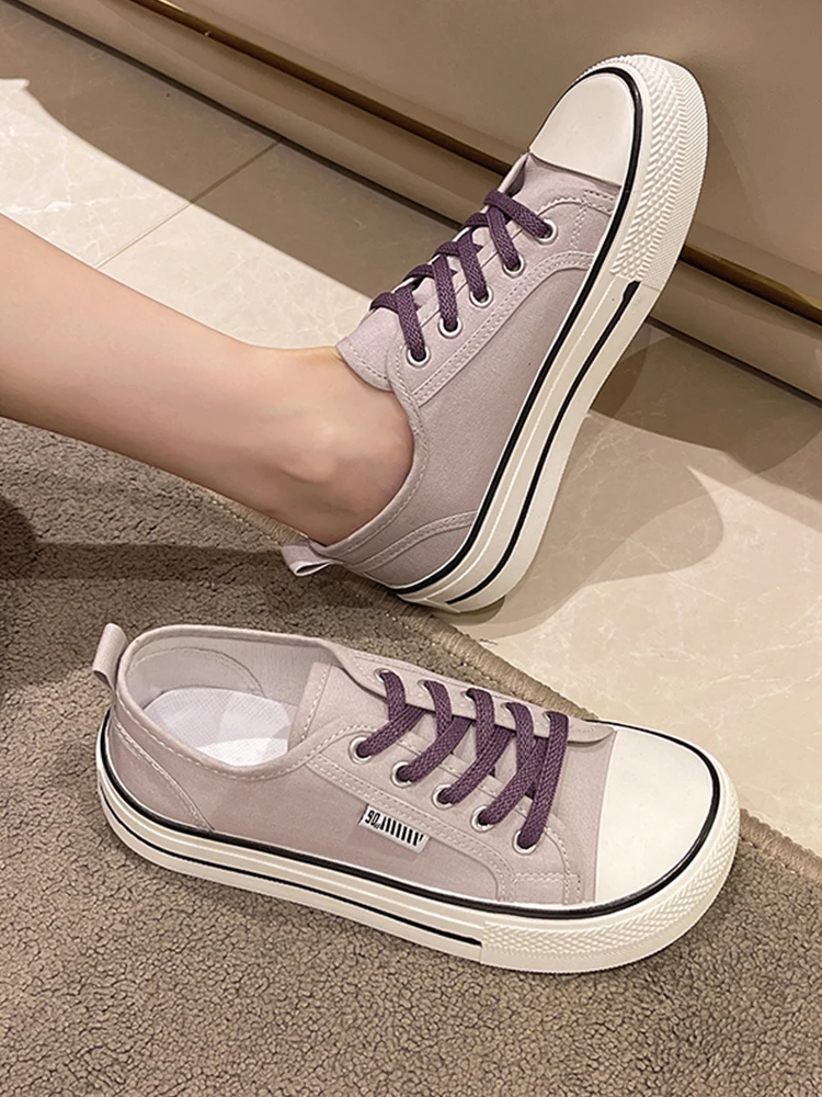 Summer Shoes Ladies Round Toe Female Footwear Women Casual Sneaker Espadrilles Platform 2024 Small New Cross Dress Flock Fabric