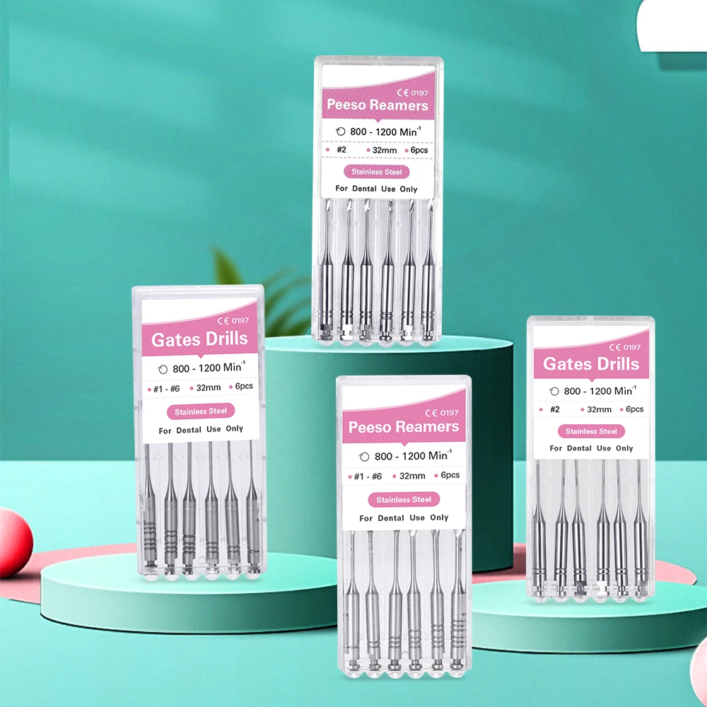 Escariadores de endodoncia Dental, fresas de Peeso, 6 unids/caja