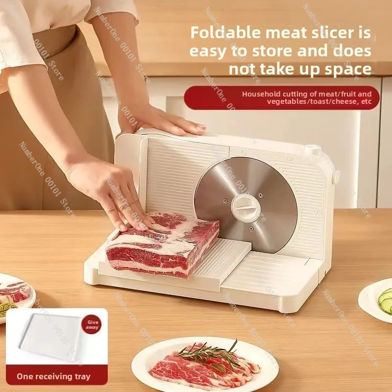 Small Electric Meat Slicer, Household Mutton Roll Beef Cutter, Frozen Meat Planer Slicer Artifact for Kitchen