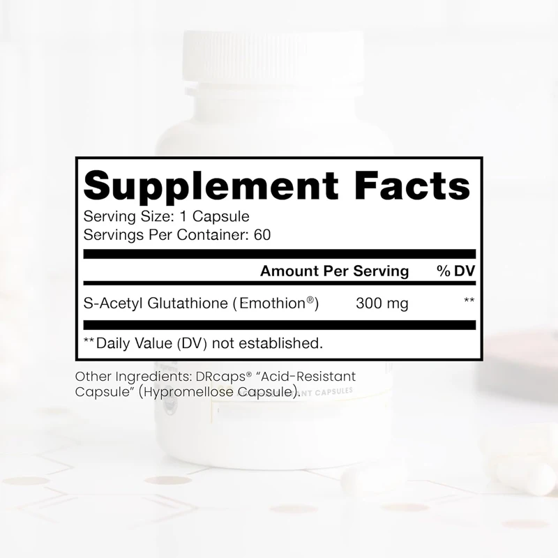 S-Acetyl Glutathione Gold Capsules 300mg -60mg 
