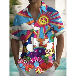 Herren hemd Sommer Casual Fashion Kurzarmhemd für Herren lose atmungsaktive Hawaii hemd Mann lässig Herren bekleidung Top