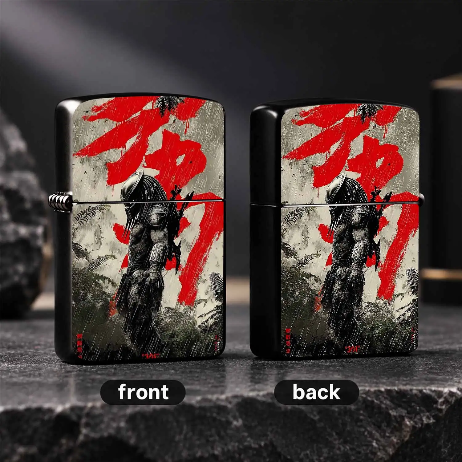 Predator Themed Portable Lighter, Stylish Rainforest Calligraphy Art Creative Accessory, Durable Daily Use Igniter, Ideal For Outdoor Camping, Home Decoration, Unique Gift For Sci-fi Movie Collectors, Multi-scene Practic Humorous and intere