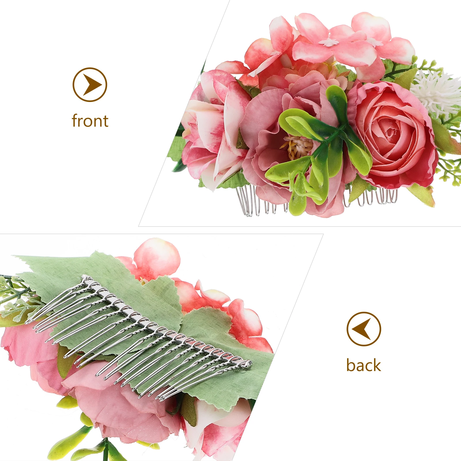 

Headgear Simulated Rose Hair Comb Bridesmaid Accessories for Girls Metal Artificial Flowers