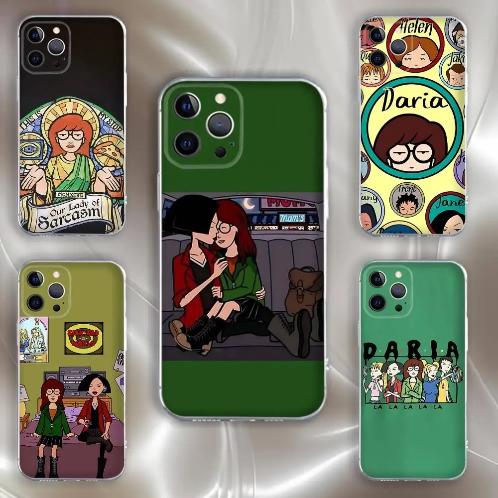 

Cartoon D-Daria Sitcom Phone Case For iPhone 16,15,14,13,12,11 Pro,Max,Plus,X,XS,XR,SE,Mini Transparent Silicone Soft