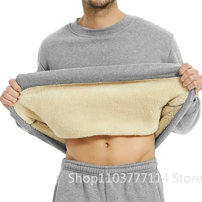 Herren Winter Fleece-gefüttertes Warmes Oberteil Koreanisches Modisches Langarm-T-Shirt Plüsch Herbst Lässiges Warmes Unterhemd – Detail 11