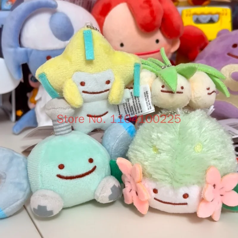 Genuine PokéMon Ditto Transforme Series Plush Keychain Gloom Magnemite Exeggutor Jirachi Soft Stuffed Model Ornament Toy Gift