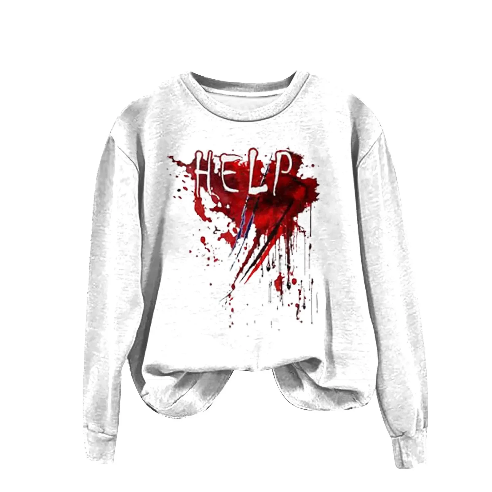 2024 Halloween Trend Elements Fall Ladies Long Sleeve Hoodie Casual Street Halloween 3D Printing Style