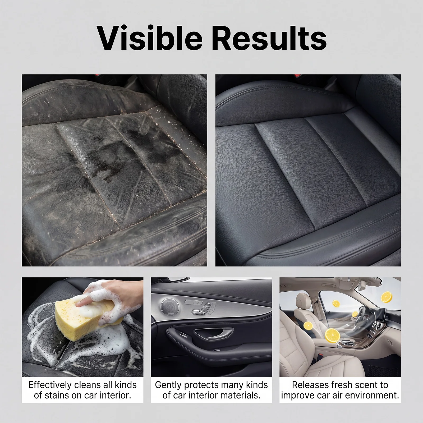 โฟมทำความสะอาดอเนกประสงค์สำหรั - Leather Cleaner Interior บทวิจารณ์และราคา