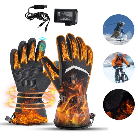 Winter Gloves Heating Hand Warmer Electric Thermal Gloves Waterproof Snowboard Cycling Motorcycle Bicycle Ski Outdoor