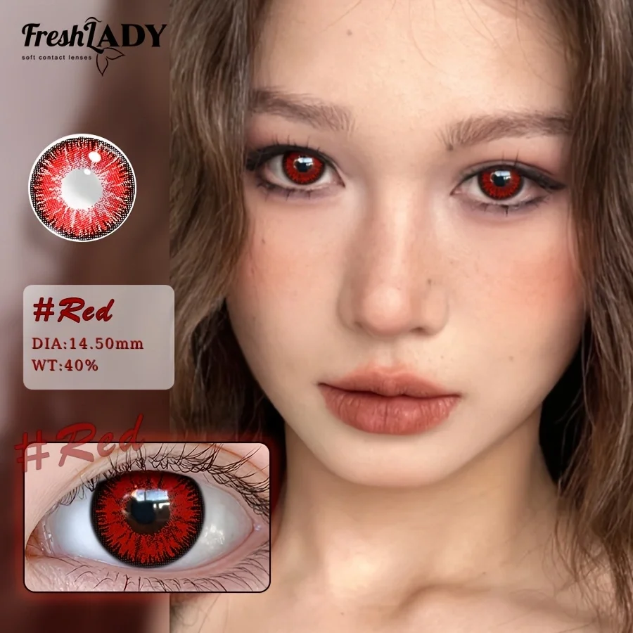 FreshLady 1 Paar Cosplay Farbige Kontaktlinsen Verrückte Weiße Anime-Kontaktlinsen für Halloween, Rollenspiele, Partys, Kosmetik und Feiertage – Detail 6