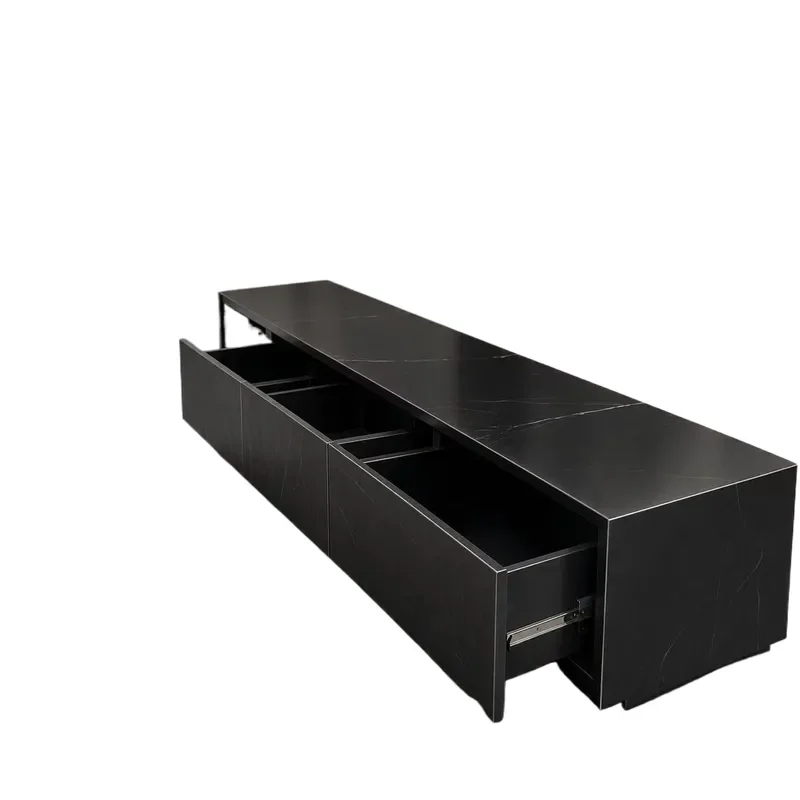 Modern Simple Rock Slab TV Cabinet with Drawer Floor Standing Media Console Storage Unit for Living Room Wholesale