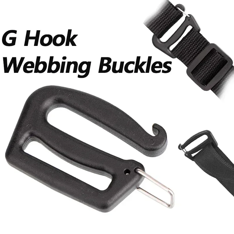 25/38mm G Hook Black Metal Adjuster Slide Buckle Dog Collar Hardware Strap Buckle Making Purse Handbag Backpack Webbing