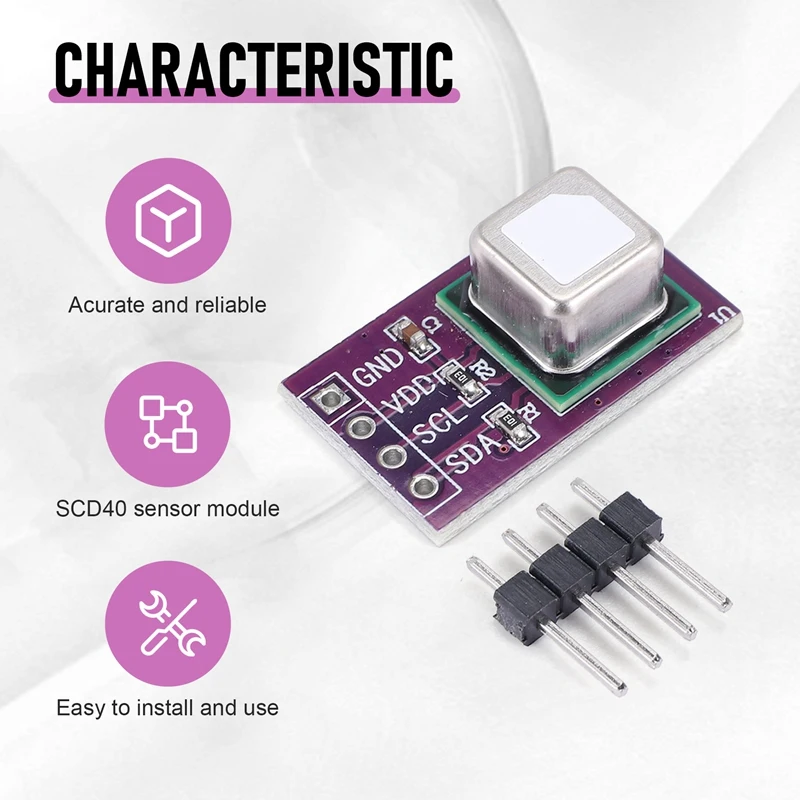 SCD40 Gas Sensor Module Detects CO2 Carbon Dioxide Temperature And Humidity 2 In 1 Sensor
