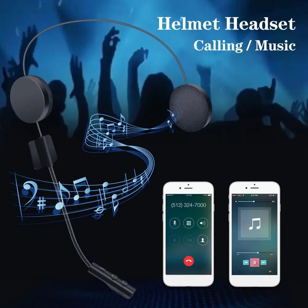 Helmet Headphone Stereo Sound Effect Noise Reduction Portable Bluetooth-compatible 5.0 Motorcycle Helmet Intercom for Motorbike