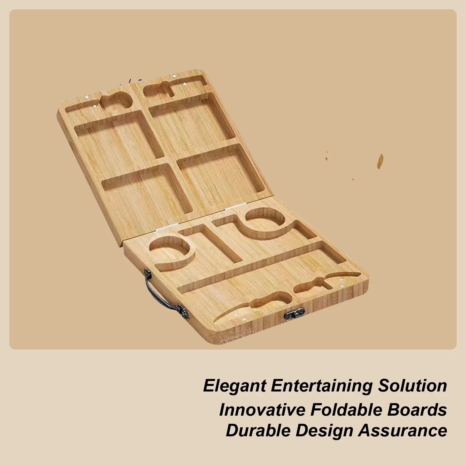 Charcuterie Boards Foldable Meat Platter Kitchen Gadget Meat Cheese Tray Platter For Indoor Table Fireplace Living Room