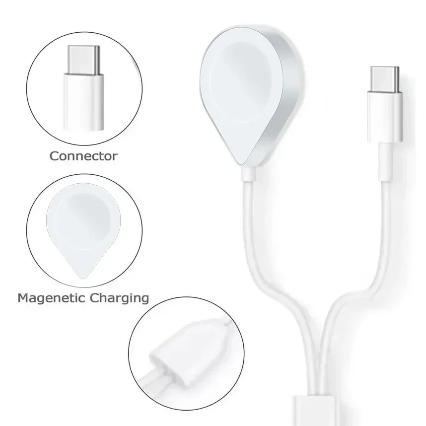 3 in 2 Magnetic USB C Cable for Apple Watch Charger iPhone Charger Fast Charging Cable For iWatch Ultra SE 9 8 7 6 5 4 3 2 1 image 4
