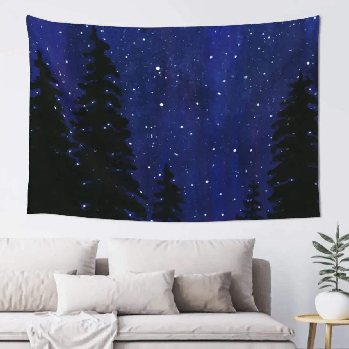 

Twinkle, Twinkle, Starry Sky Watercolor Painting Tapestry Room Decor Decorative Wall Murals Tapestry