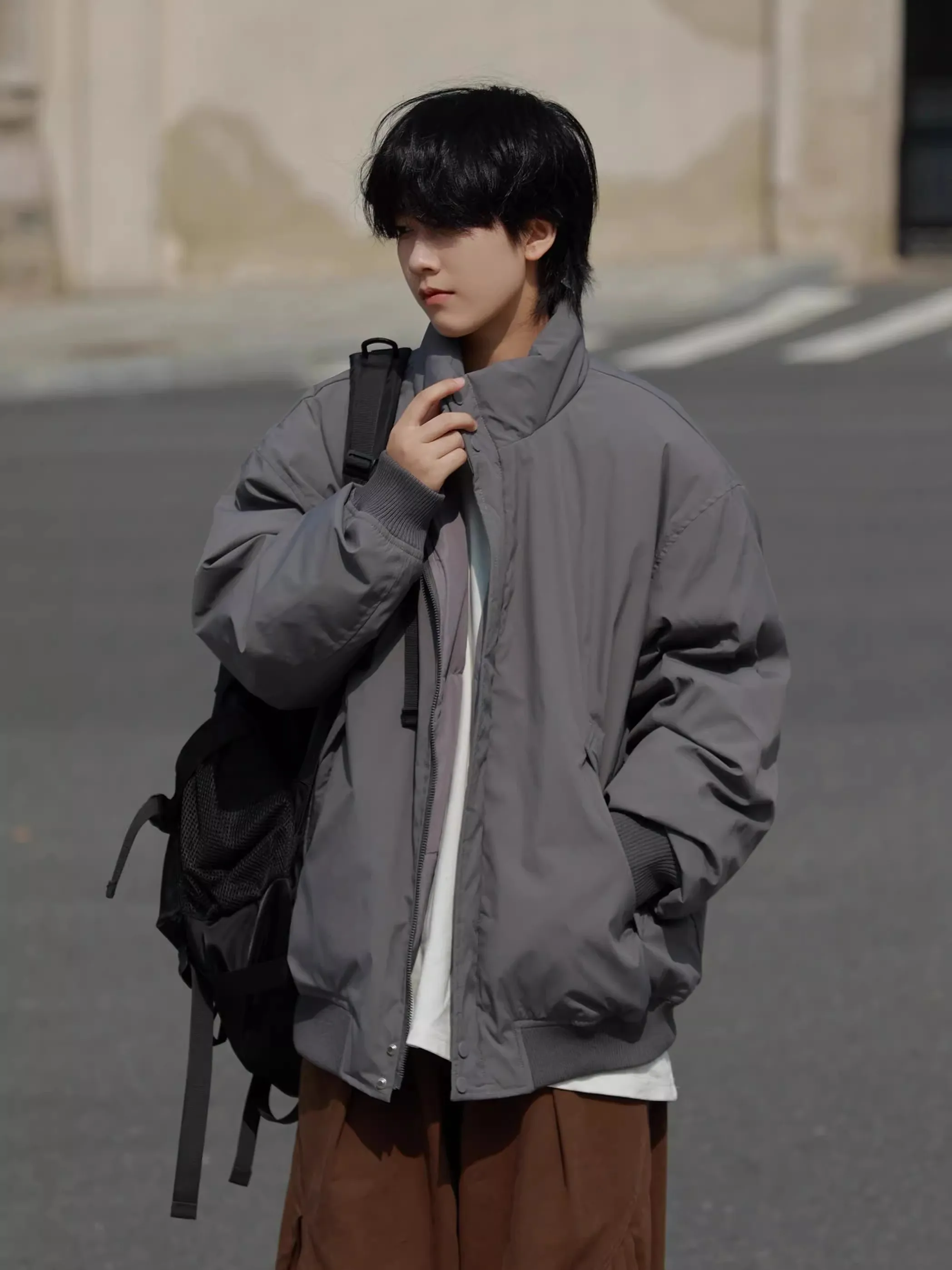 ex Vintage Sle Loose Fit Flight Jaet Color Casual bovenkleding voor heren en dames Trendy herfst-winterjas