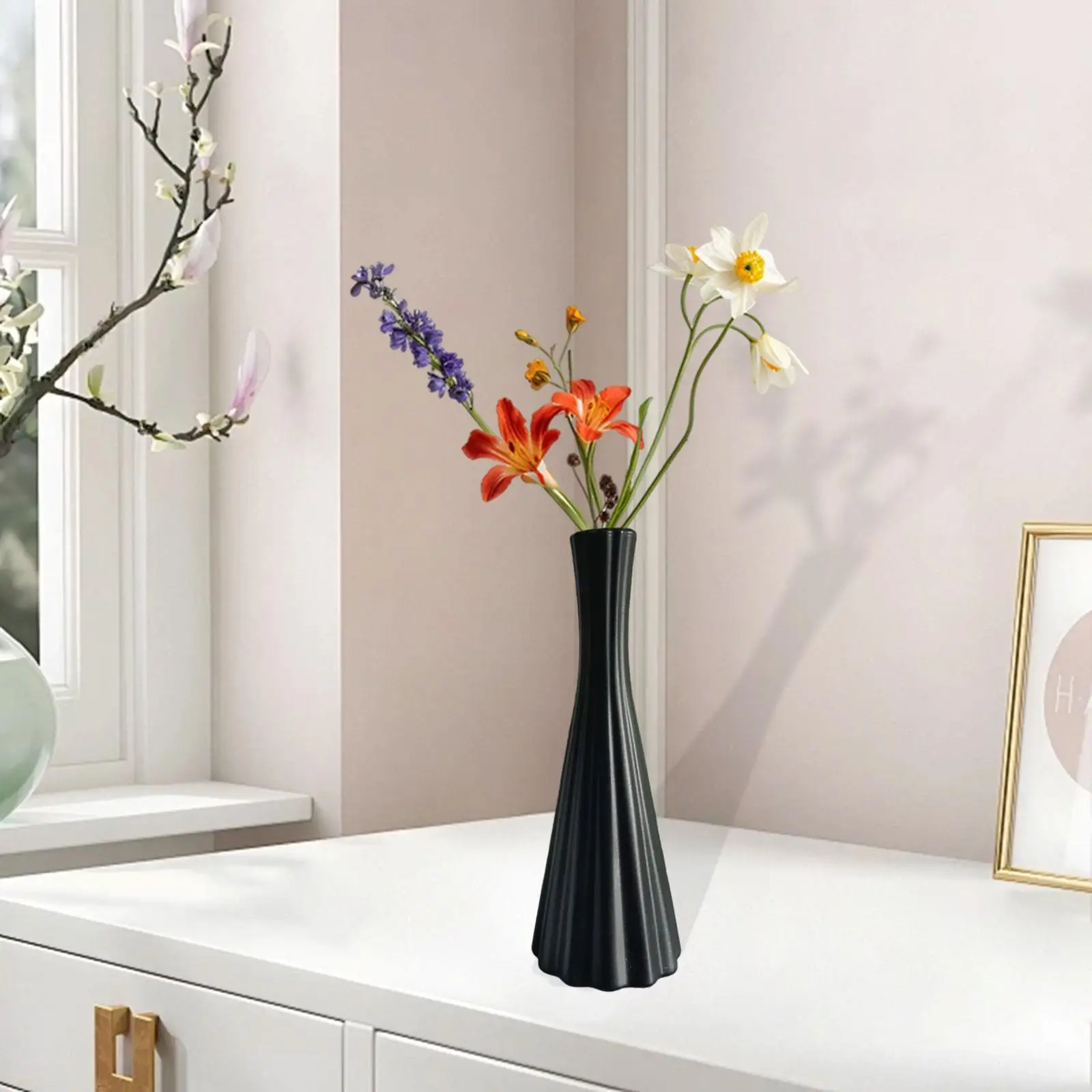 Luxury Decorative Vase Contemporary Flower Arrangement Tall Plastic Table Vase for Home Decoration
