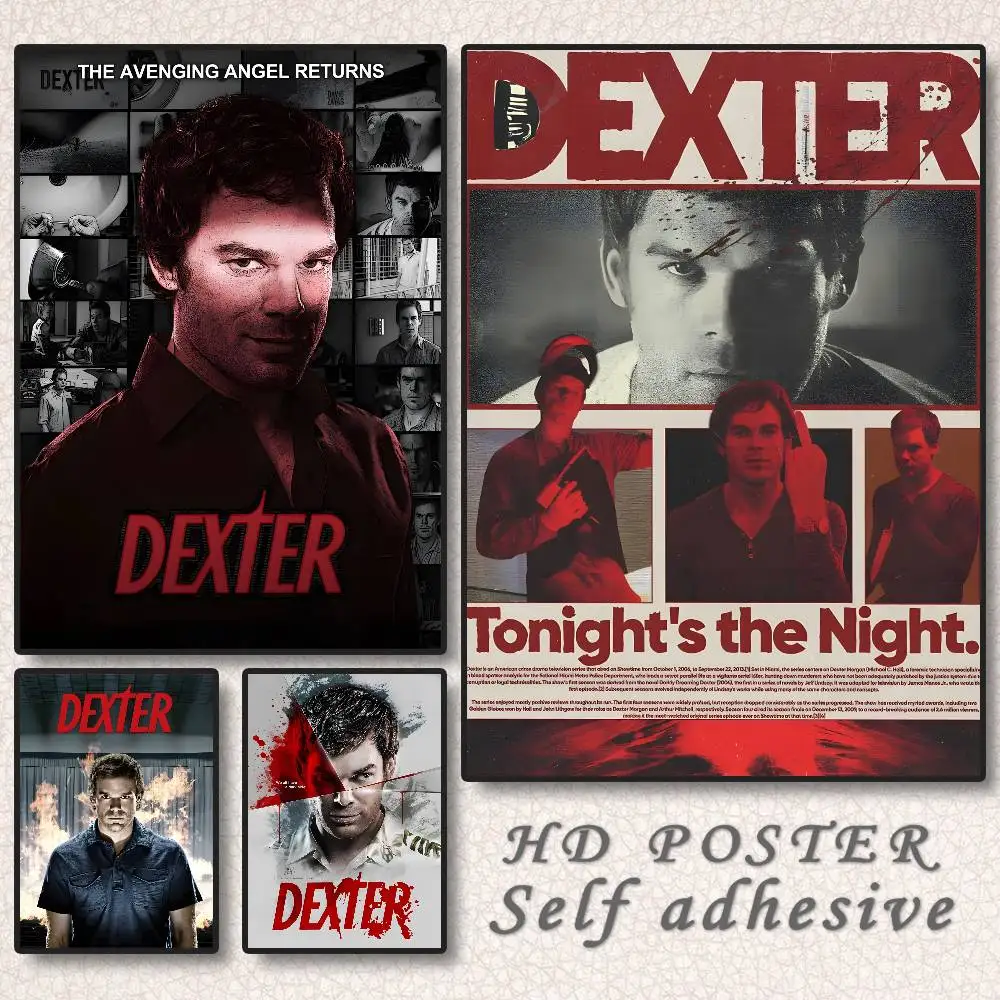 Dexter Michael C.Hall TV Poster  Self-adhesive Art Waterproof Paper Sticker Coffee House Bar Dorm Room Wall Decor
