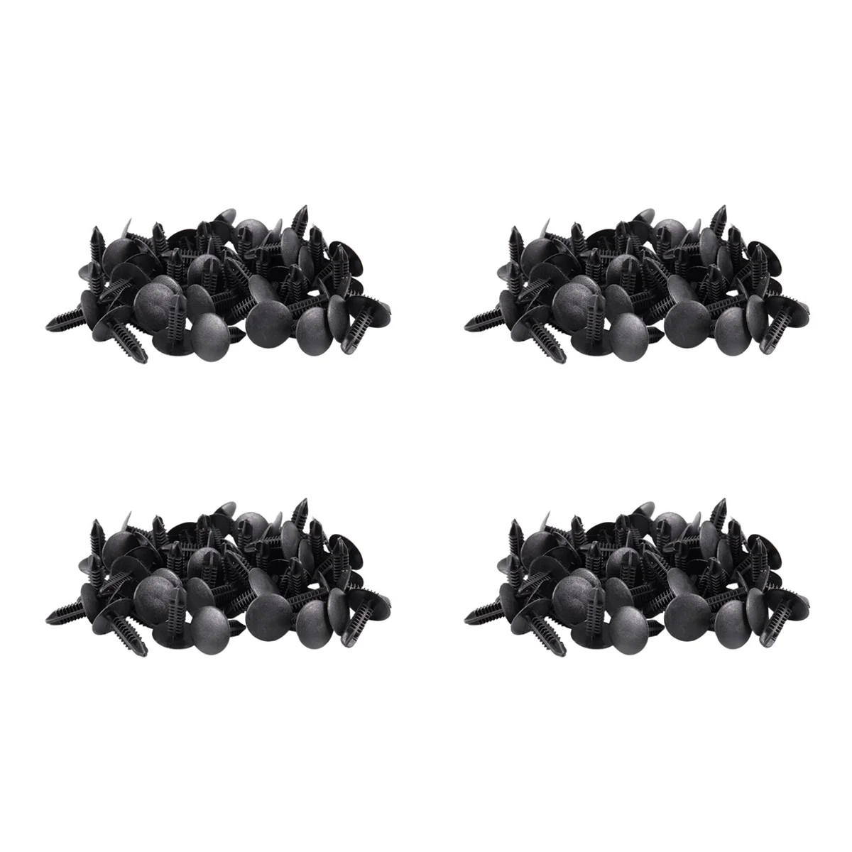 

5mm x 5mm Hole Dia Black Plastic Rivets Fastener Push Clips 192 Pcs