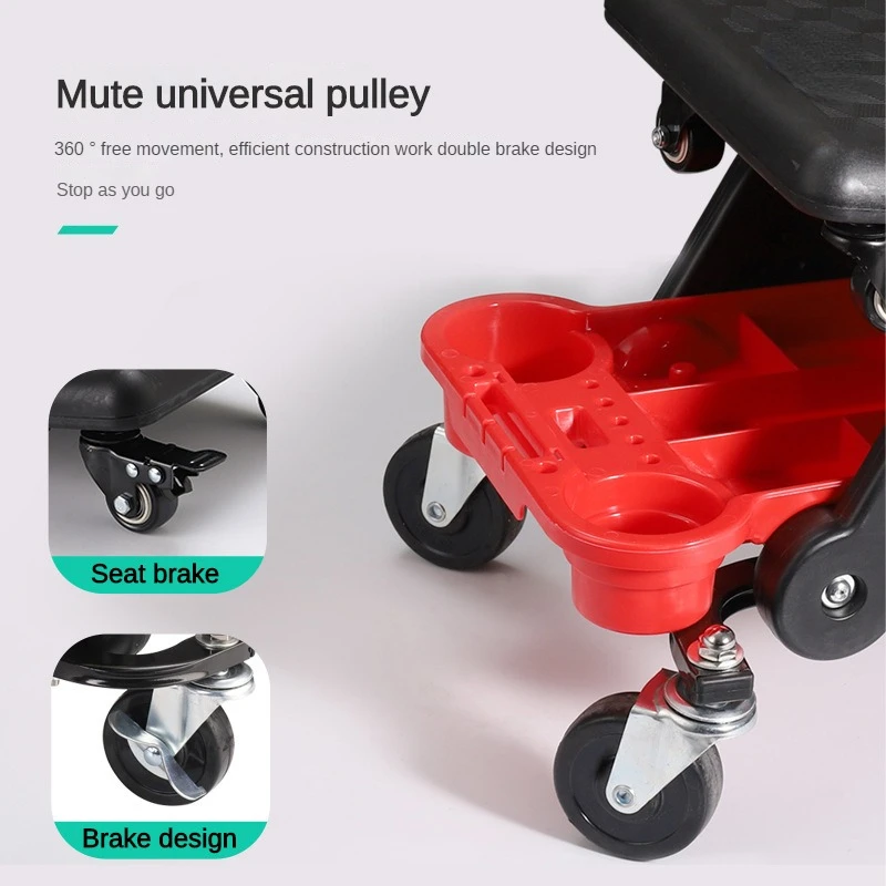 Multi-Function Creeper Chair Mechanic for Wax Polishing Projects Mobile Car Beauty Construction Stool Car Wash Auxiliary Tool