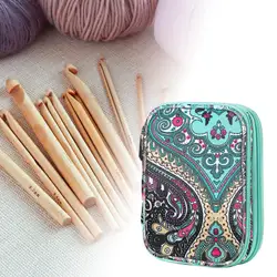 Knitting Needle Storage Bag Empty with Zipper Crochet Hooks Organizer