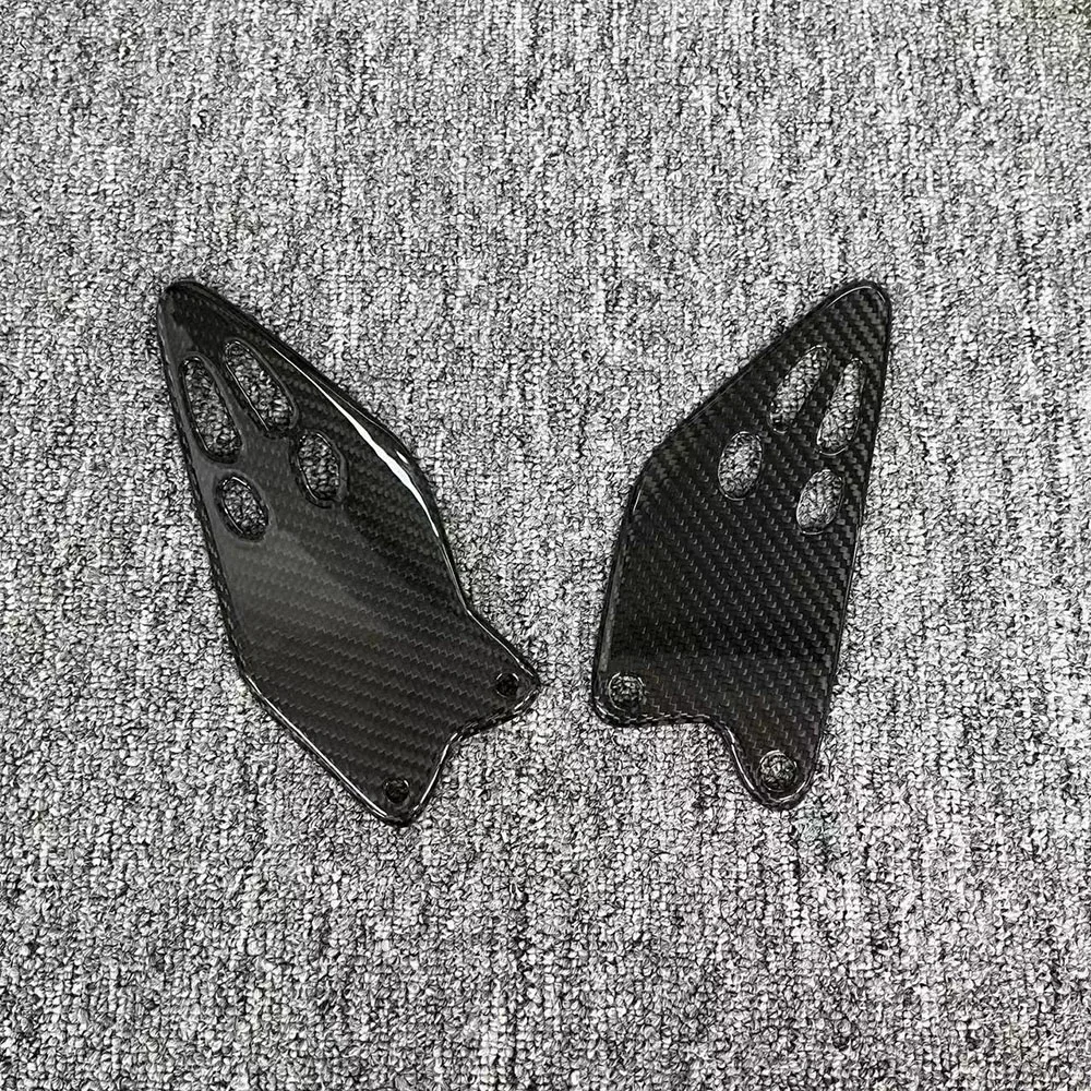 

For KAWASAKI ZX-6R 636 / 2019-2025 100% 3K Carbon Fiber Rear Foot Heel Guards Motorcycle Accessories Footrest Wings Protector