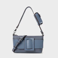 Fashion Ladies Shoulder Bag Large Buckle Women's Handbag Tote 2024 Original Design Leisure Blue Crossbody Bag