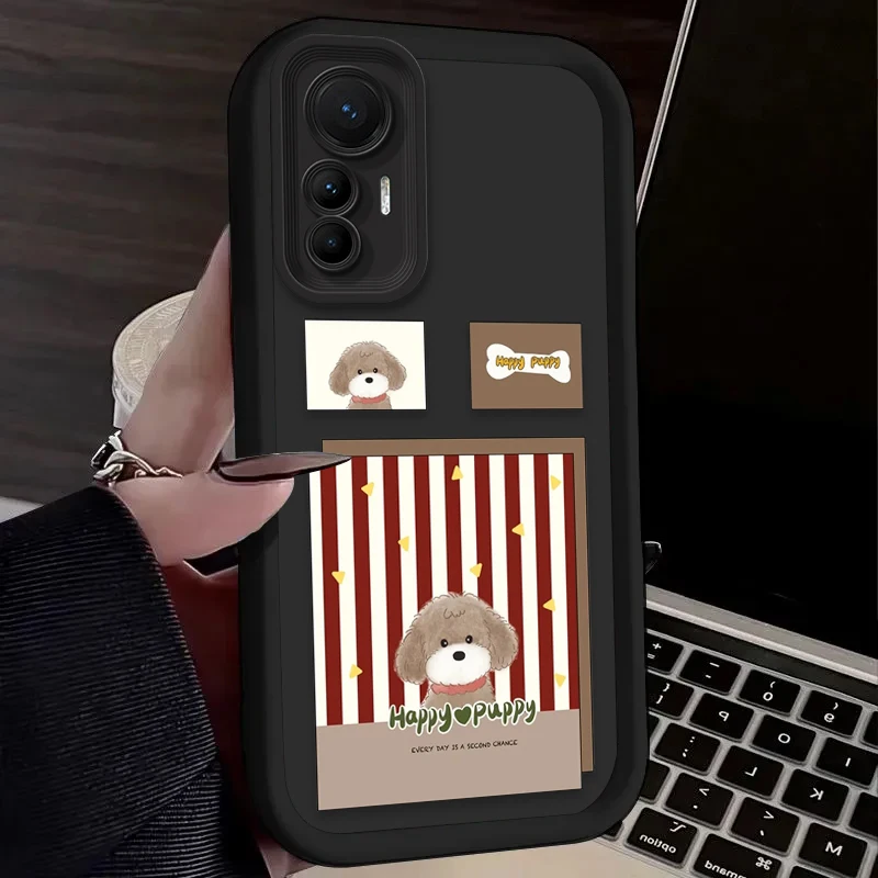 Funda de teléfono suave con diseño de perro y rayas azules y rojas para Xiaomi Poco F7 F6 F5 F4 F3 M5s C65 C75 C71 X7 X6 X5 X4 GT X3 NFC M7 M6 Pro 4G 5G
