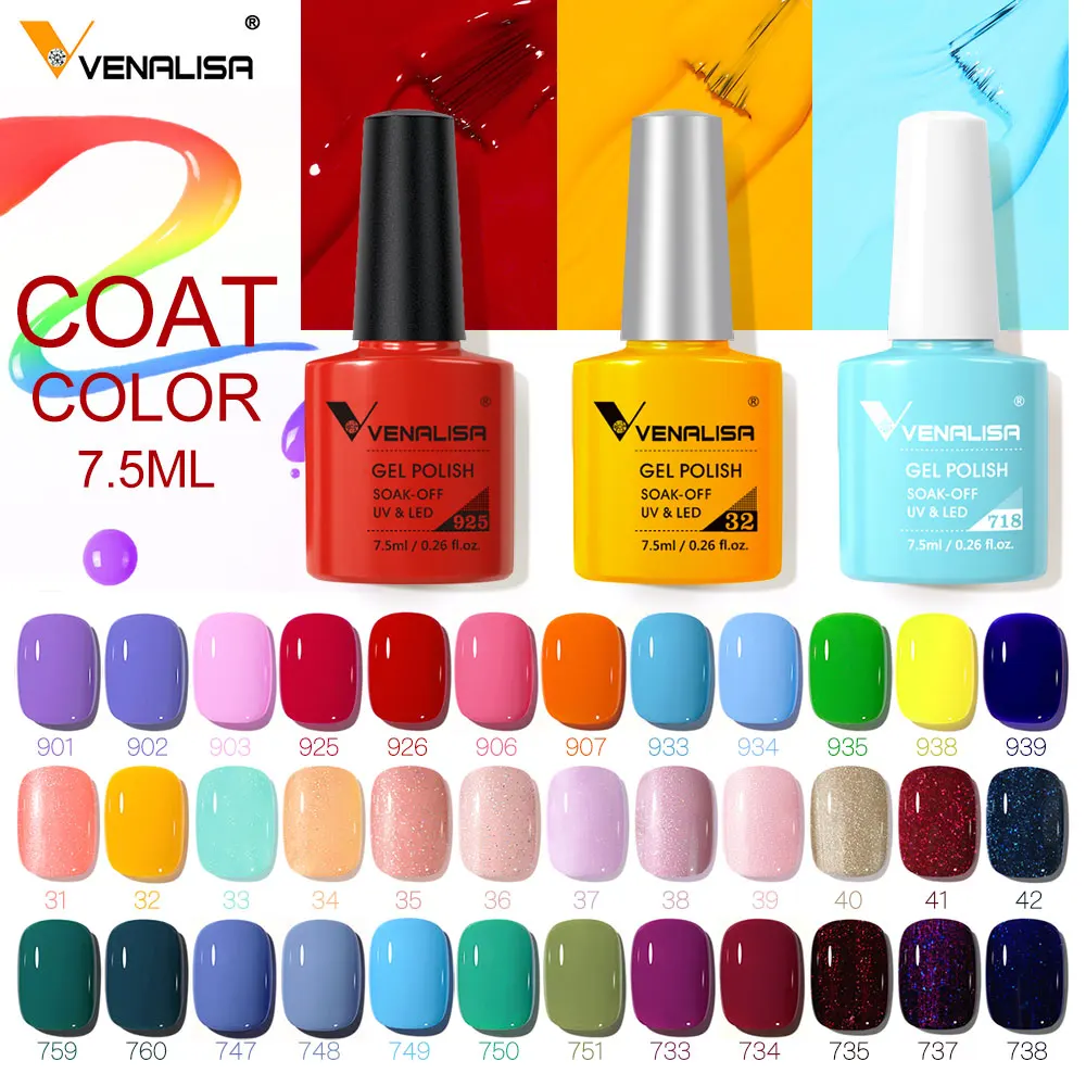 Venalisa Nagelgel Polish Basislaag NoWipe Top Coat Nagelgel Semi Permanent Losweken UV LED Gel Nagelgel Polish Nail Art Manicure