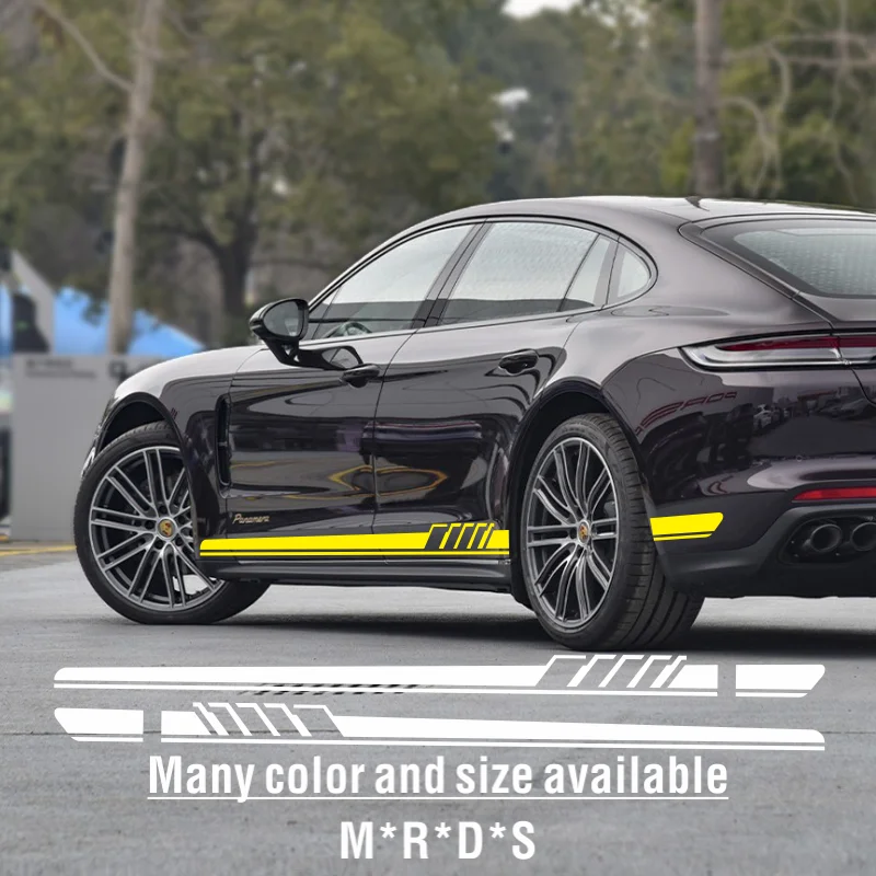 

For Porsche Cayenne 958 955 957 GTS Panamera 971 970 Taycan Car Door Side Stripes Skirt Sticker Vinyl Decal Accessories