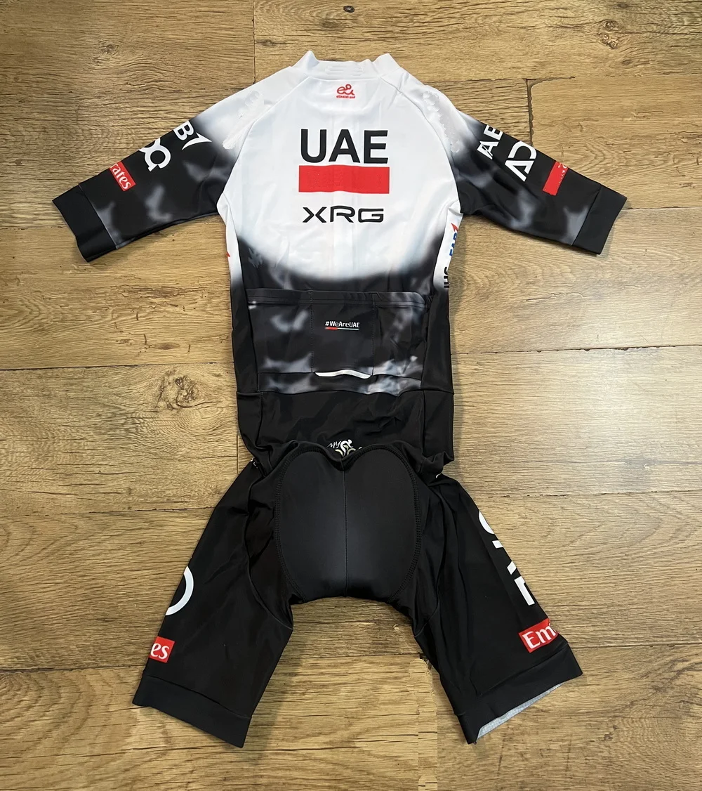 LASER CUT Skinsuit 2025 UAE XRG TEAM Bodysuit SHORT Cycling Jersey Bike Bicycle Clothing Maillot Ropa Ciclismo