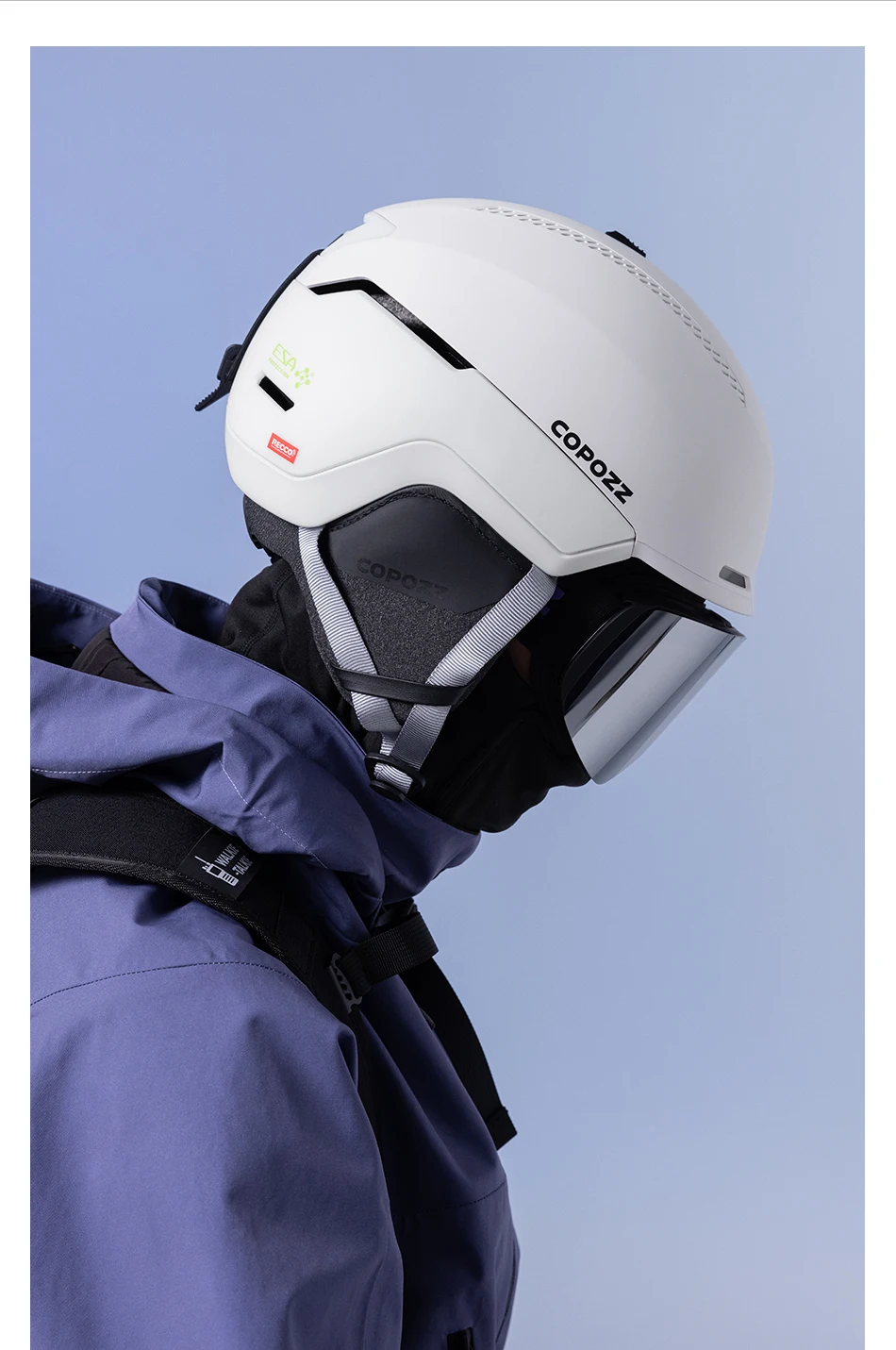 COPOZZ Winter-Skihelm, einteiliger universeller Schneehelm für Erwachsene, Skaten, Ski, Snowboard, Outdoor-Sporthelme mit RECCO-Reflektor – Detail 17