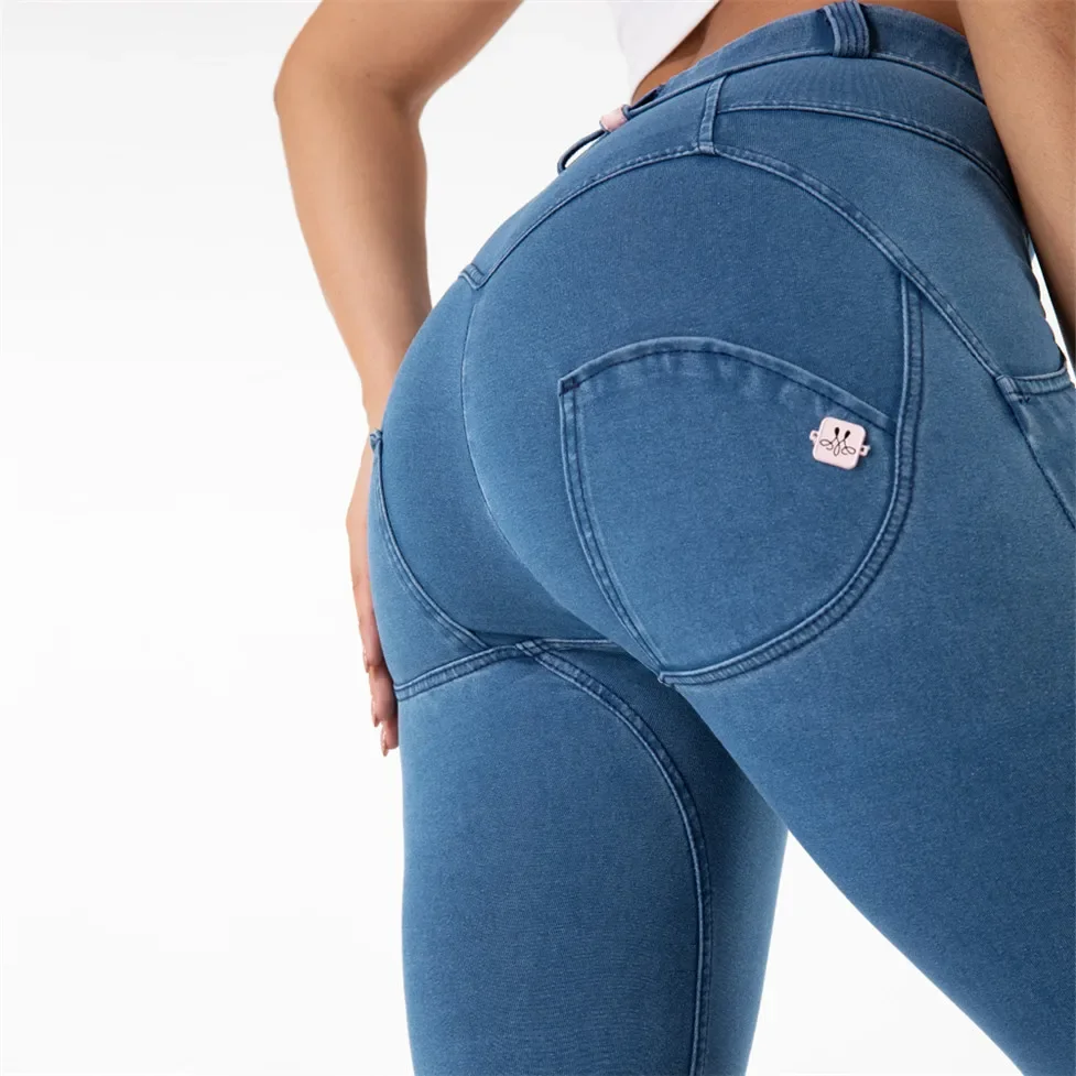 Shascullfites Melody Stretch Jeans Mujer Push Up Slim Fitting Women Denim Blue Jeans Comfort Middle Waist Summer