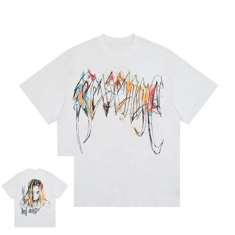 الاتجاه الأمريكي الانتقام X ليل دورك مشترك جديد اللوحة المحملة شخصية النفط اللوحة الطباعة تي شيرتات قصيرة الاكمام الرجال والنساء