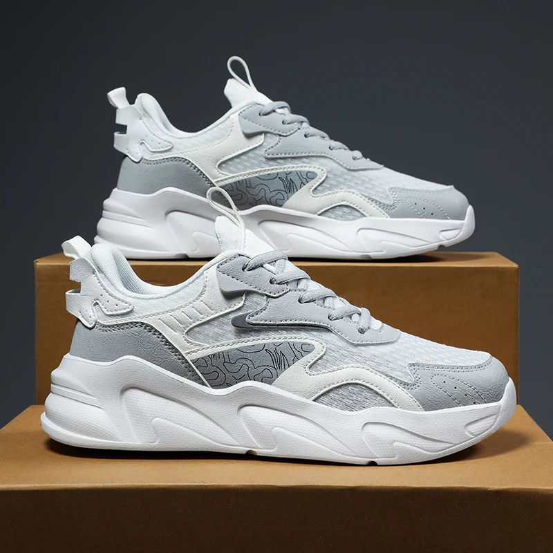 Oversize Leisure Joggging Sports Shoes Summer Breathable Running Shoes Men Chunky Sneakers Outdoor Walking Shoes Male Footwear