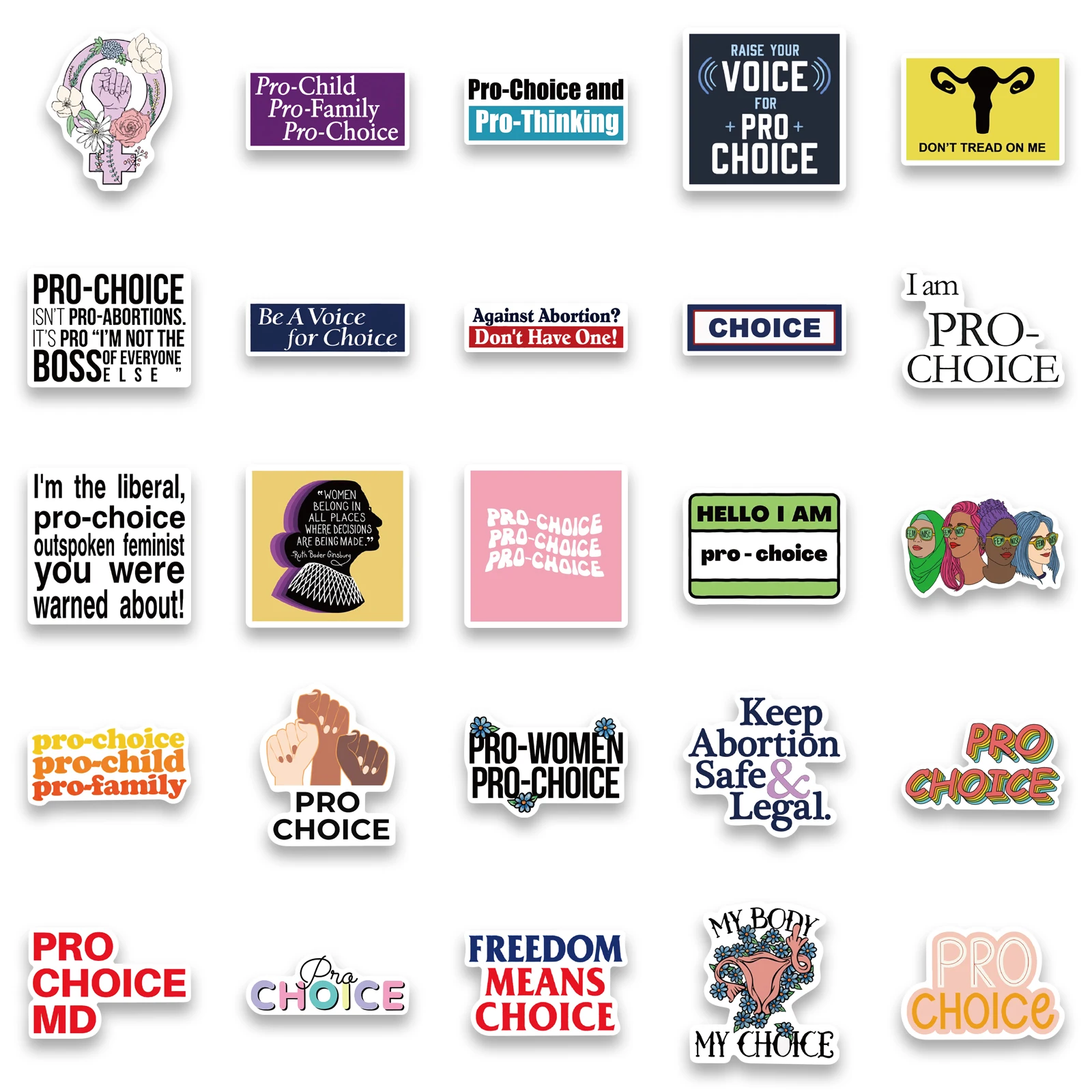 50pcs Pro-Choice Stickers Feminism graffiti Sticker for Girls DIY Luggage Laptop Motorcycle Sticker