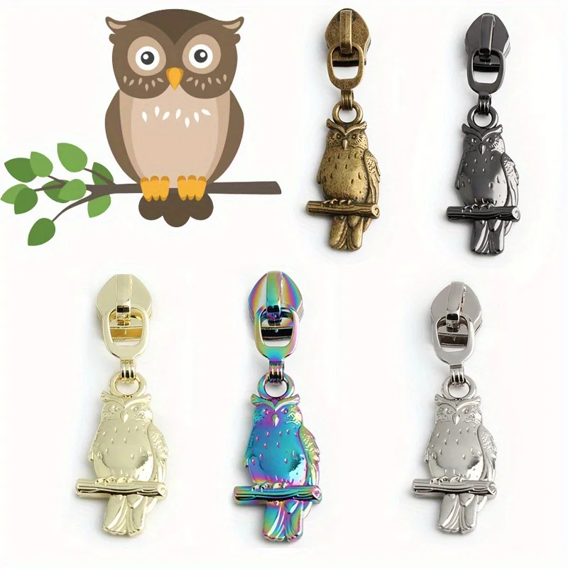 5PCS 54mm Metal Owl Wallet Pen Bag Pull Tab Slider Shoulder Bag Cosmetic Bag Pillow Wallet Fashion Eagle Zipper Puller