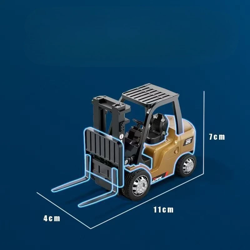 1/64 RC Legering Heftruck Techniek Voertuigen Model Collectie Mini Afstandsbediening Simulatie Vrachtwagens Auto Speelgoed Voor Jongen Volwassenen Gift