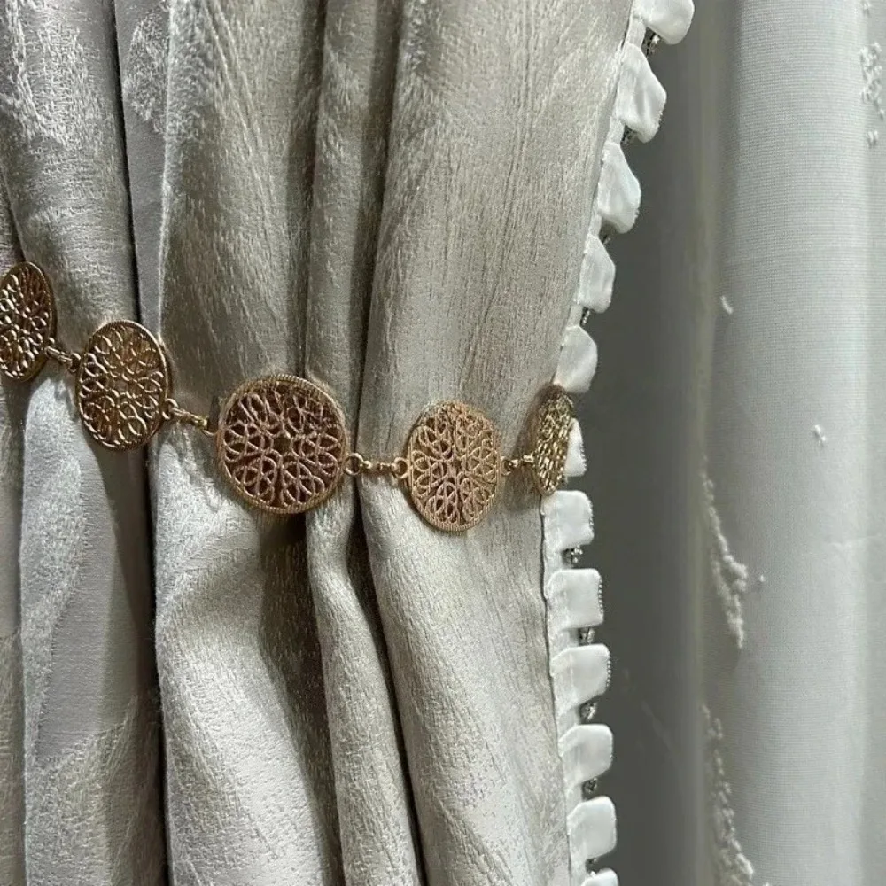 

Роскошные кружевные утолщенные плотные шторы цвета шампанского на заказ для гостиной, спальни, французского окна, балкона, термозанавески для конфиденциальности