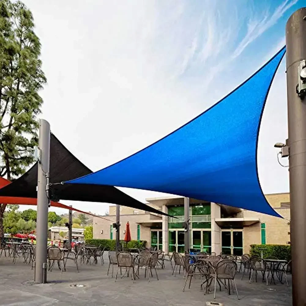 

20' Blue Triangle Sun Shade Sail Canopy Fabric Awning UPF50 UV Blockage Heavy Duty Outdoor Patio Screen RTAPT20 Limited Offer!